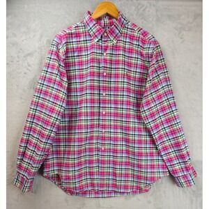 Ralph Lauren Polo Mens Gingham Plaid Button Down Oxford XL Red Green